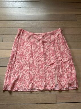 Women's Pink Paisley A-Line Skirt
